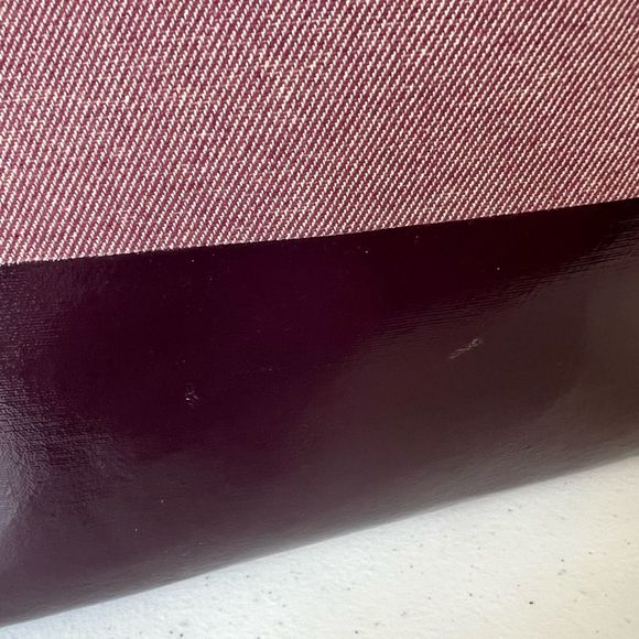 Kate Spade Ash Street Logo Triple Compartment Tote GUC Cotton Twill Leather Trim - Picture 10 of 14